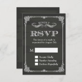 Elegant Chalkboard  Lijst Decor RSVP (Voorkant / Achterkant)