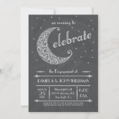 Elegant Chalkboard Moon Celebration Kaart (Voorkant)