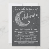 Elegant Chalkboard Moon Celebration Kaart (Voorkant)