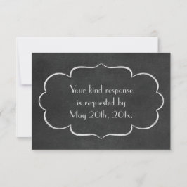 Elegant Chalkboard - officieel huwelijk RSVP Kaartje