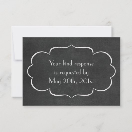 Elegant Chalkboard - officieel huwelijk RSVP Kaartje (Voorkant)