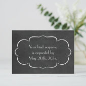 Elegant Chalkboard - officieel huwelijk RSVP Kaartje (Staand voorkant)