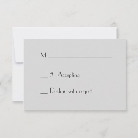 Elegant Chalkboard - officieel huwelijk RSVP Kaartje (Achterkant)