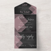 Elegant Chalkboard pasteelmonogram bruiloft All In One Uitnodiging (Binnen)