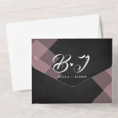 Elegant Chalkboard pasteelmonogram bruiloft All In One Uitnodiging (Achterkant)