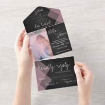 Elegant Chalkboard Pastel Monogram Foto Weduwschap