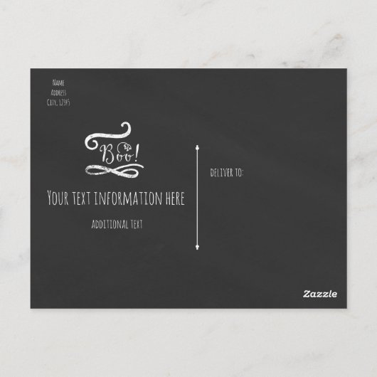 Elegant Chalkboard Pumpkin Happy Halloween Briefkaart (Achterkant)