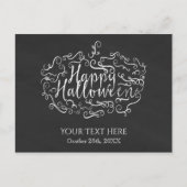 Elegant Chalkboard Pumpkin Happy Halloween Briefkaart (Voorkant)