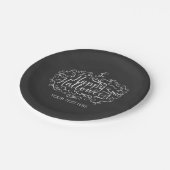 Elegant Chalkboard Pumpkin Happy Halloween Party Papieren Bordje (Gekanteld)