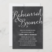 Elegant Chalkboard | Rustic Chic Rehearsal Brunch Kaart (Voorkant)