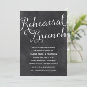 Elegant Chalkboard | Rustic Chic Rehearsal Brunch Kaart (Staand voorkant)