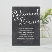 Elegant Chalkboard | Rustige Chic Rehearsal Dinner Kaart (Staand voorkant)