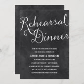 Elegant Chalkboard | Rustige Chic Rehearsal Dinner Kaart (Voorkant / Achterkant)