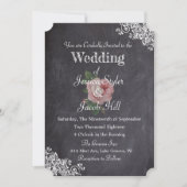 Elegant Chalkboard Style  Roos Wedding Kaart (Voorkant)