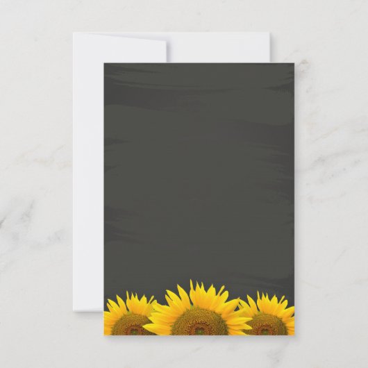 Elegant Chalkboard Sunflower Decor RSVP Antwoord (Achterkant)