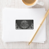 Elegant Chalkboard Swirl Christmas Address Label (Insitu)