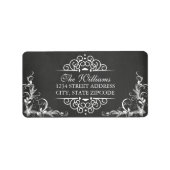 Elegant Chalkboard Swirl Christmas Address Label (Voorkant)