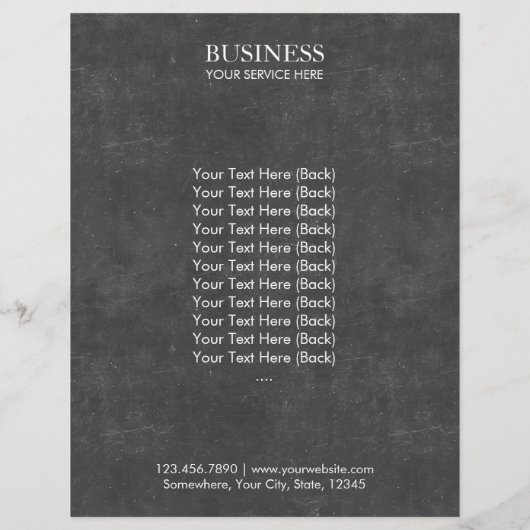 Elegant Chalkboard textuur Flyer (Achterkant)