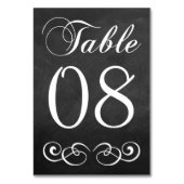 Elegant Chalkboard Weddenschappen Table Number Kaart (Voorkant)