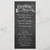 Elegant Chalkboard Wedding Ceremony Programma's (Voorkant)