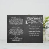 Elegant Chalkboard Wedding Ceremony Programma's (Staand voorkant)