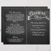 Elegant Chalkboard Wedding Ceremony Programma's (Voorkant / Achterkant)