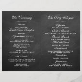Elegant Chalkboard Wedding Ceremony Programma's (Achterkant)