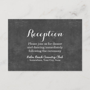 Elegant Chalkboard Wedding Reception Informatiekaartje