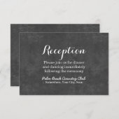 Elegant Chalkboard Wedding Reception Informatiekaartje (Voorkant / Achterkant)