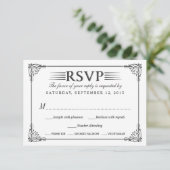 Elegant Chalkboard Wedding Reply Cards RSVP Kaartje (Staand voorkant)