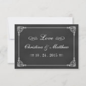Elegant Chalkboard Wedding Reply Cards RSVP Kaartje (Achterkant)