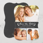 Elegant Chalkboard Wedding Save the Date Card (Voorkant / Achterkant)