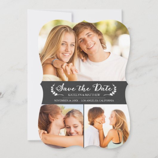 Elegant Chalkboard Wedding Save the Date Card (Voorkant)