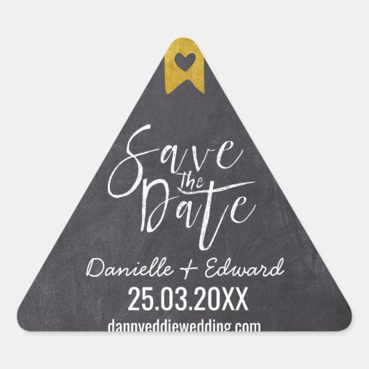 Elegant Chalkboard White Handwriting Save the Date Sticker (Voorkant)
