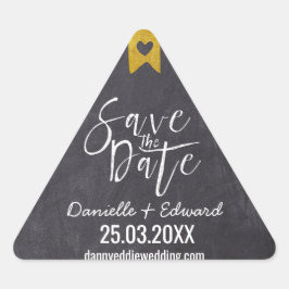 Elegant Chalkboard White Handwriting Save the Date Sticker