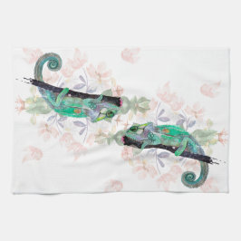 Elegant Chameleon Painted Kitchen Towels Theedoek