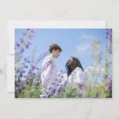 Elegant Champagn Violet Tulip Photo Weddenschap Kaart (Achterkant)