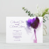 Elegant Champagn Violet Tulip Photo Weddenschap Kaart (Staand voorkant)