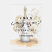 Elegant Champagne and Balloons New Year's Eve Acryl Bord (Voorkant)