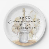 Elegant Champagne and Balloons New Year's Eve Papieren Bordje (Voorkant)