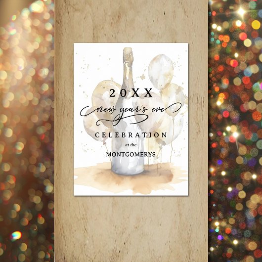 Elegant Champagne and Balloons New Year's Eve Poster