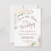 Elegant Champagne Blush Waterverf Floral Wedding Save The Date (Voorkant)