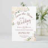 Elegant Champagne Blush Waterverf Floral Wedding Save The Date (Staand voorkant)
