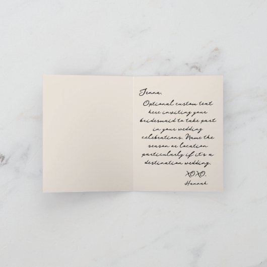  Elegant Champagne Bruidsmeisje voorstel Kaart (Binnen)