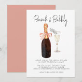 Elegant Champagne Brunch & Bubble Vrijgezellenfees Kaart (Voorkant / Achterkant)