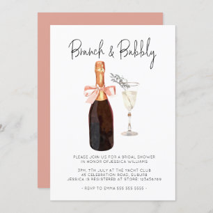 Elegant Champagne Brunch & Bubble Vrijgezellenfees Kaart