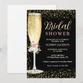 Elegant Champagne Brunch Floral Vrijgezellenfeest Kaart (Voorkant / Achterkant)