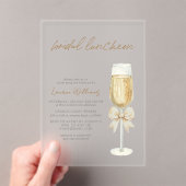 Elegant Champagne Chic Bow Script Bridal Luncheon Acryl Uitnodigingen (Insitu (Draagbaar))