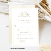 Elegant Champagne Cream Monogram, Waterverf RSVP