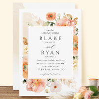 Elegant Champagne, crème, peach Botanical Wedding
